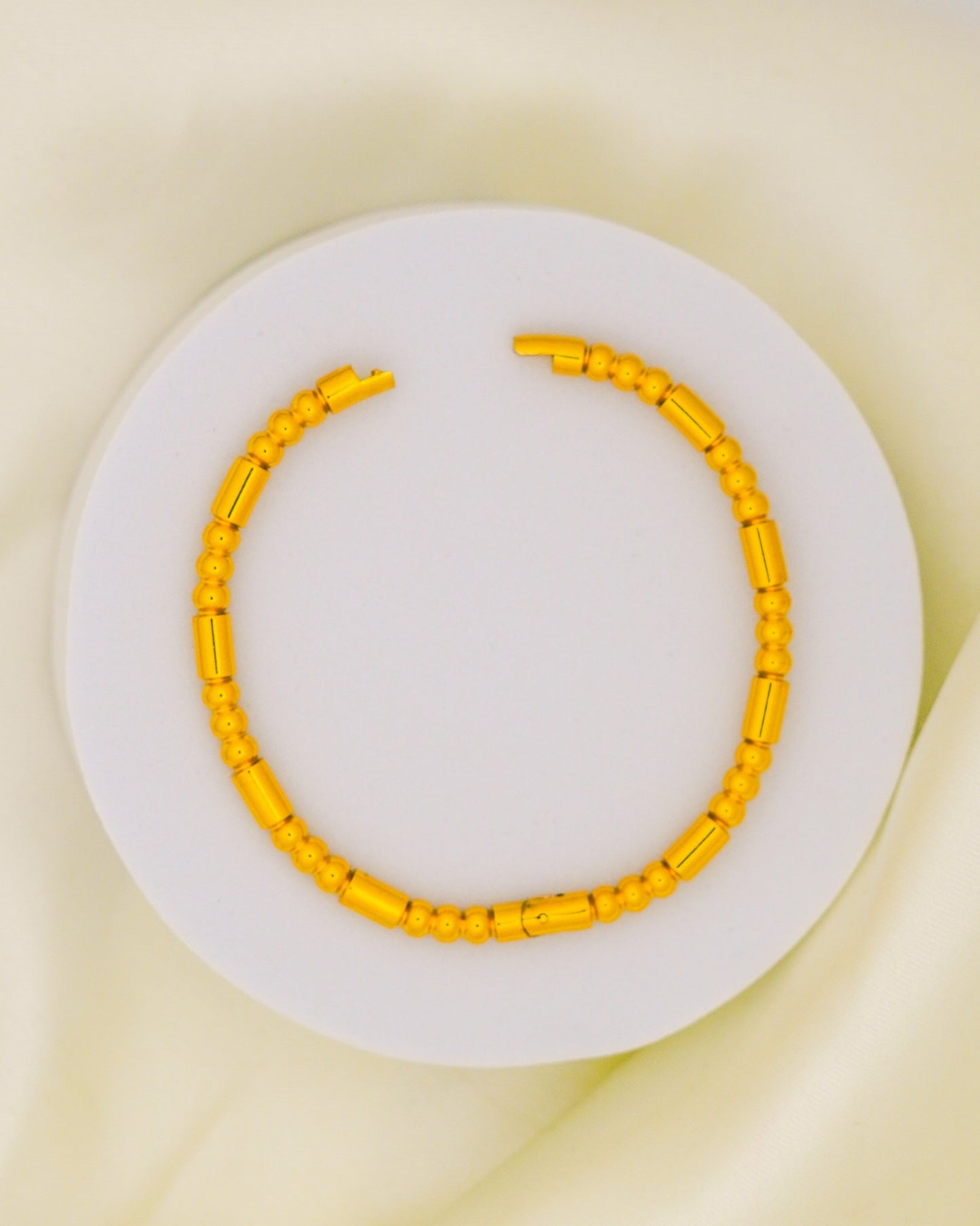 Golden Beaded Bracelet - 18K Gold Plated