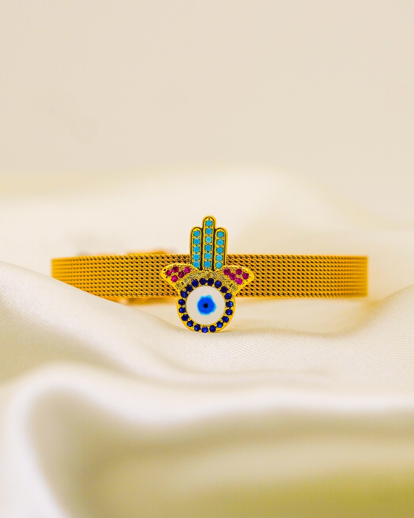 Hamsa Hand Belt Bracelet - 18K Gold Plated
