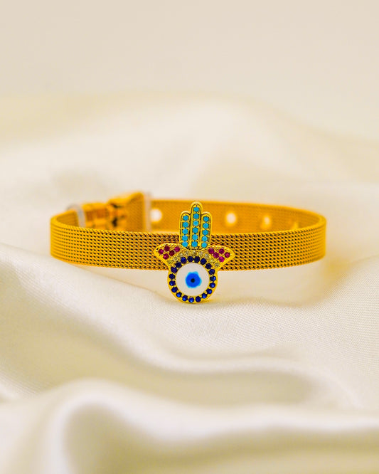 Hamsa Hand Belt Bracelet - 18K Gold Plated