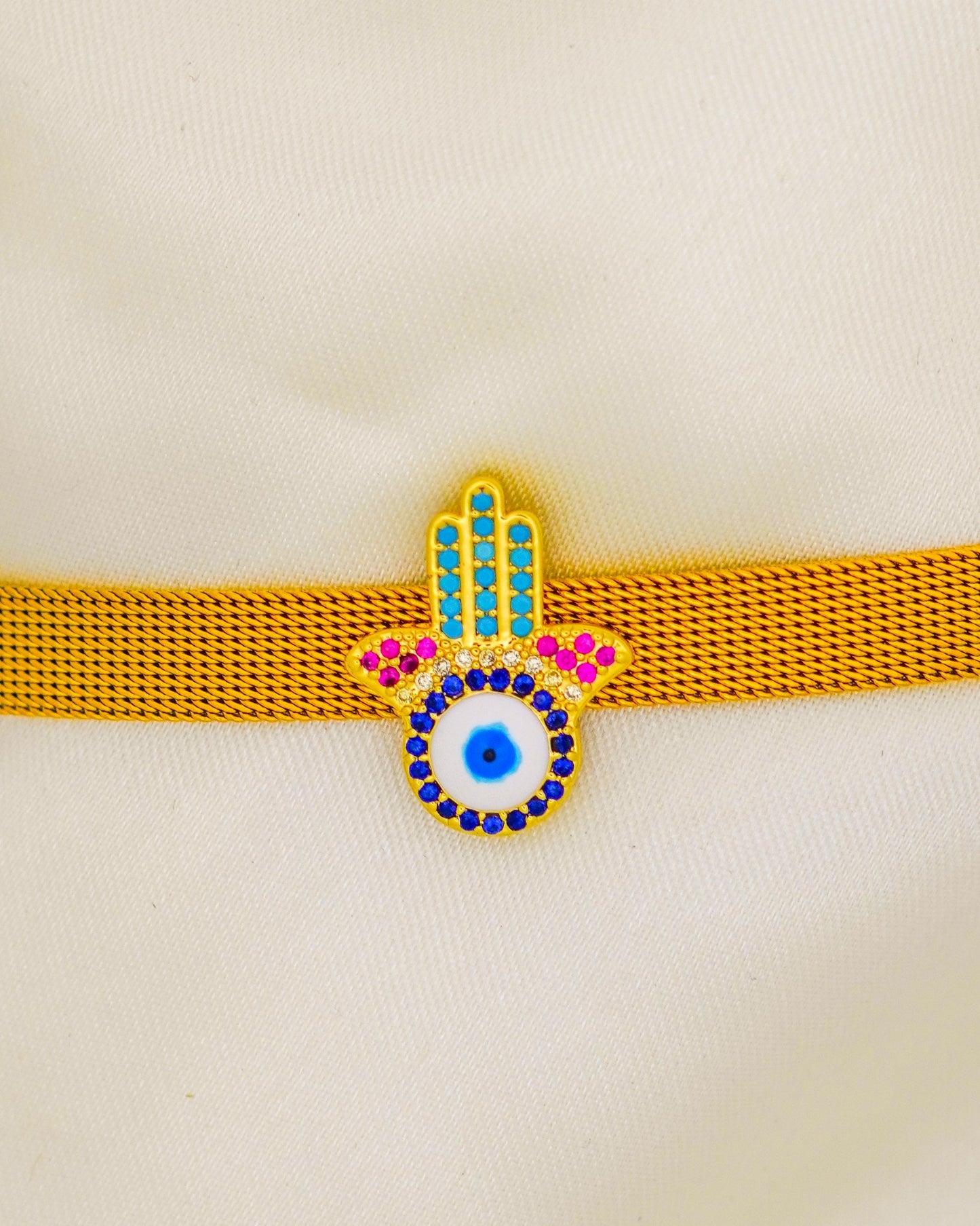 Hamsa Hand Belt Bracelet - 18K Gold Plated