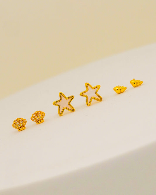 Everyday Beach Look Set (Pack of 3) - 18K Gold Plated