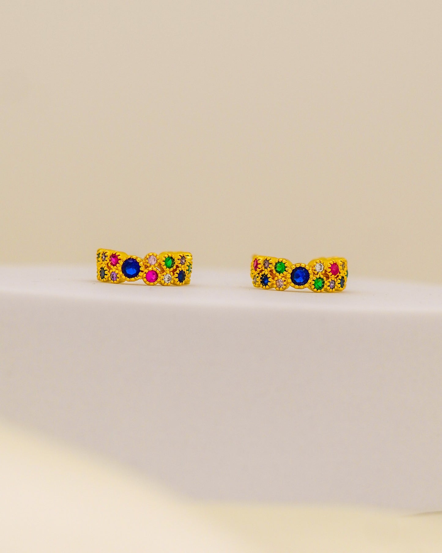 Regal Bloom Hoops – 18K Gold Plated