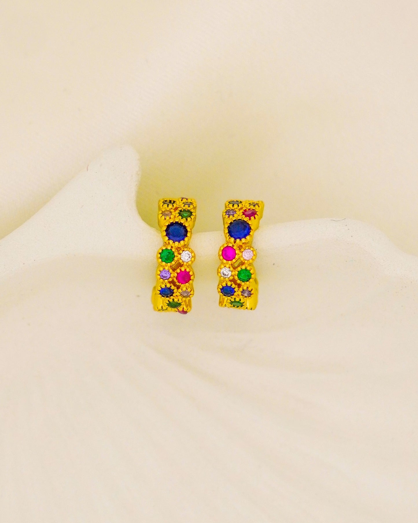 Regal Bloom Hoops – 18K Gold Plated