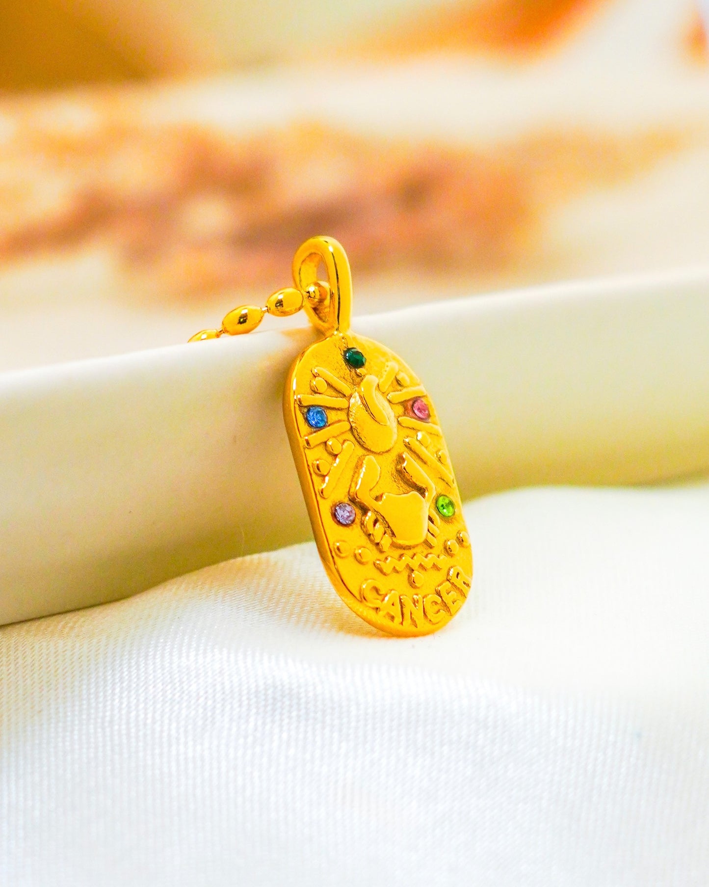 Cancer Zodiac Pendant Necklace - 18K Gold Plated