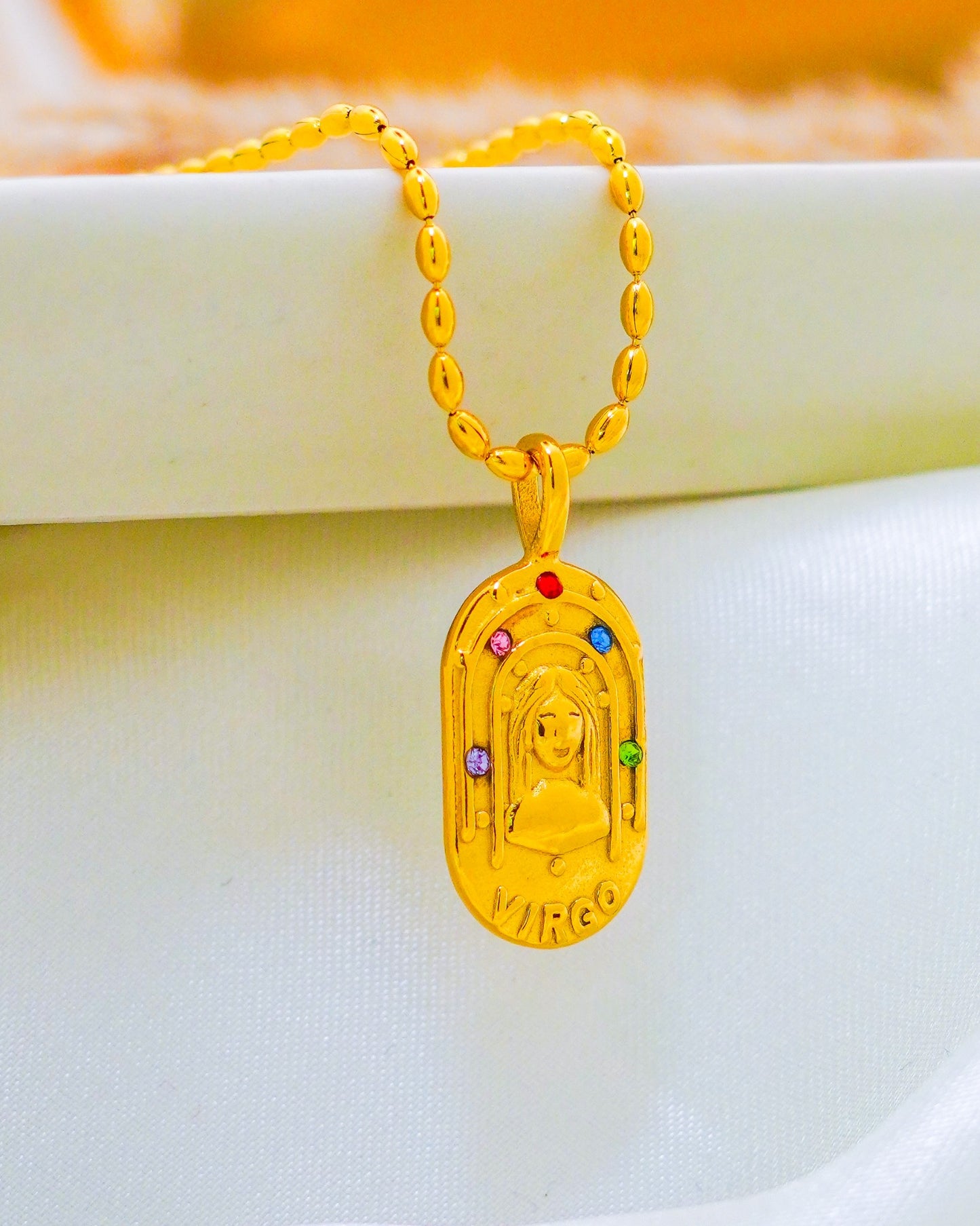 Virgo Zodiac Pendant Necklace - 18K Gold Plated