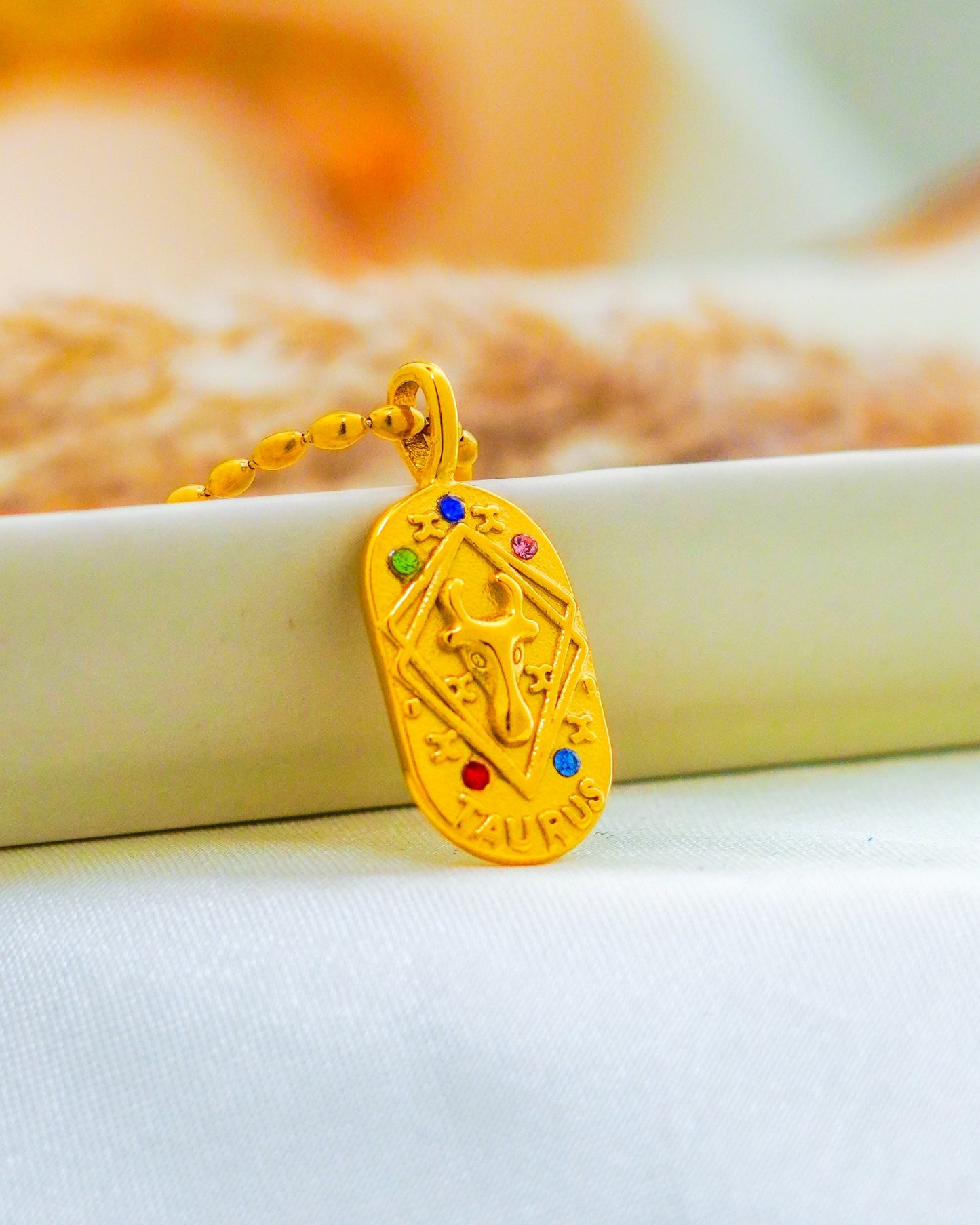 Taurus Zodiac Pendant Necklace - 18K Gold Plated