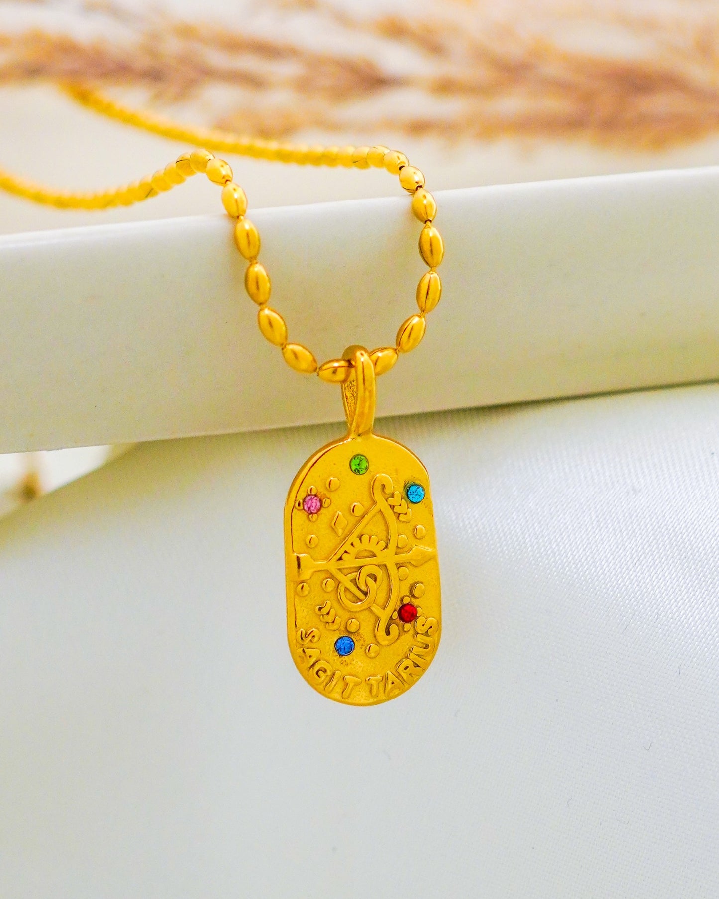 Sagittarius Zodiac Pendant Necklace - 18K Gold Plated