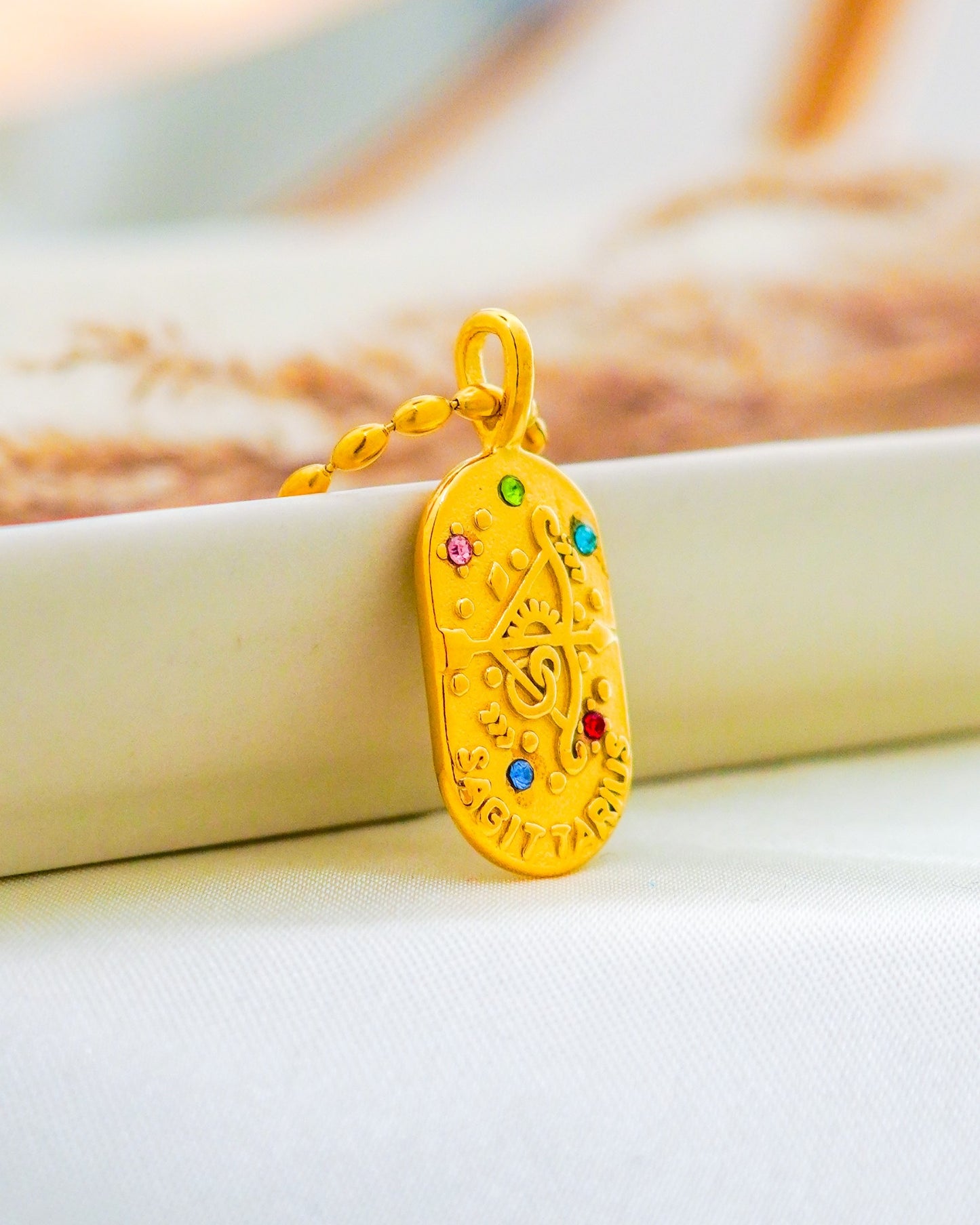Sagittarius Zodiac Pendant Necklace - 18K Gold Plated