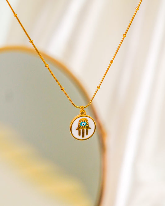 Hamsa Glow Necklace - 18K Gold Plated