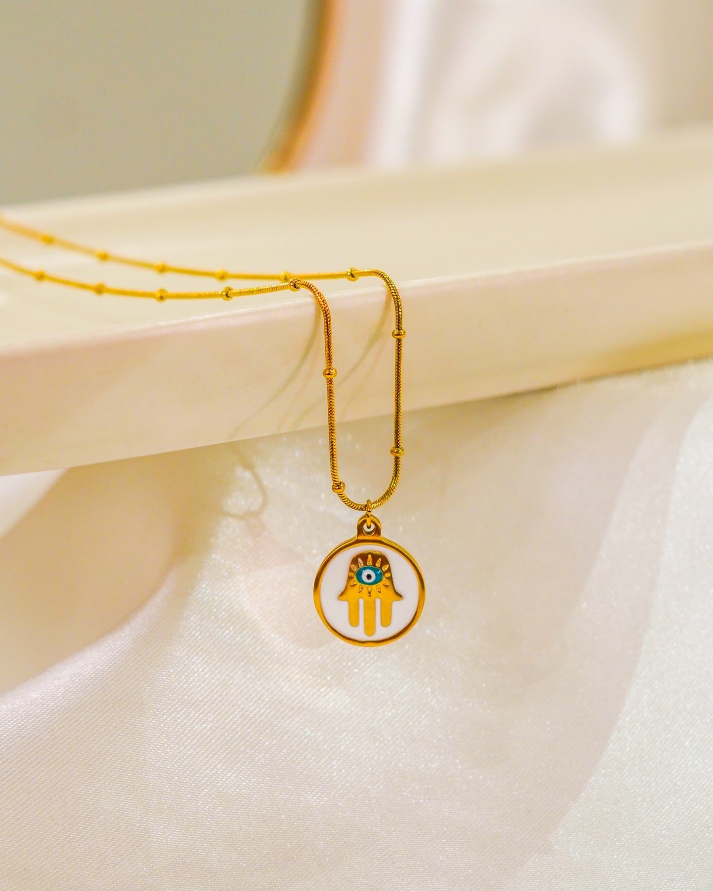 Hamsa Glow Necklace - 18K Gold Plated