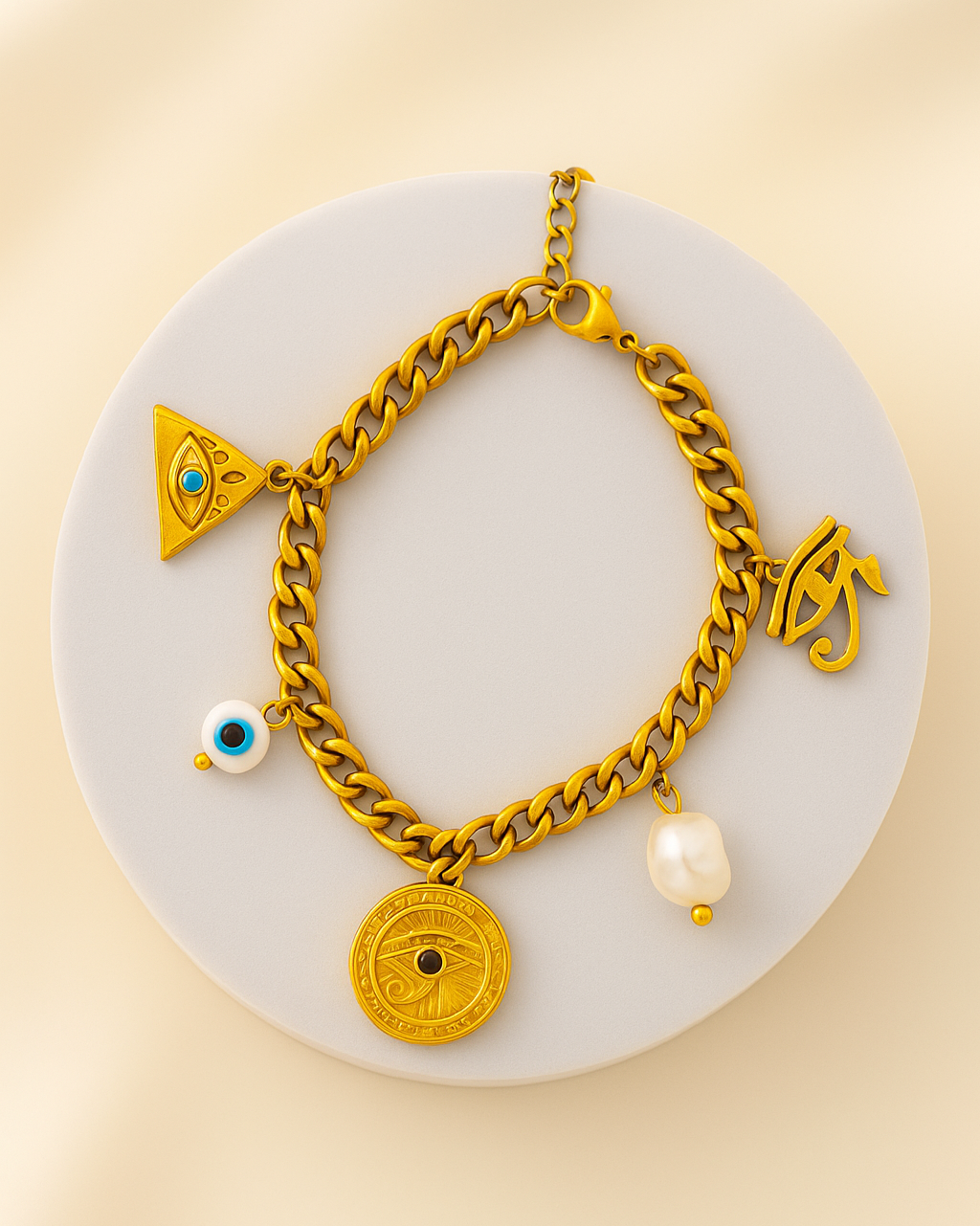 Mystic Eye Charm Bracelet - 18K Gold Plated