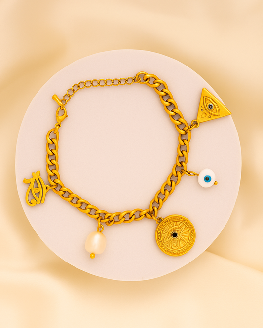 Mystic Eye Charm Bracelet - 18K Gold Plated