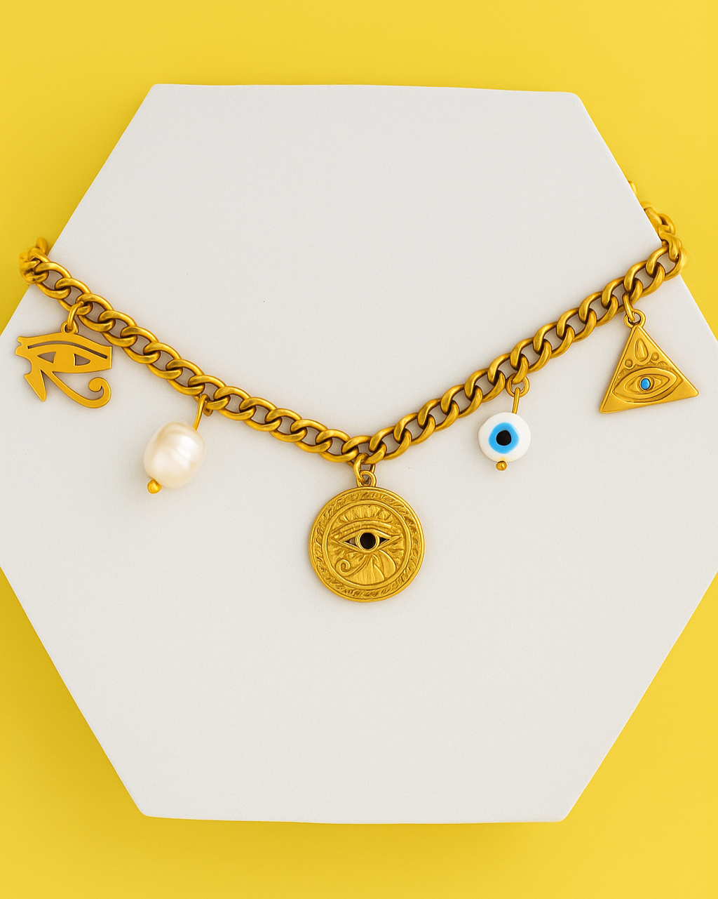 Mystic Eye Charm Bracelet - 18K Gold Plated