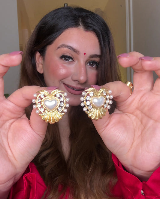 Noor Heart Earrings – 18K Gold Plated