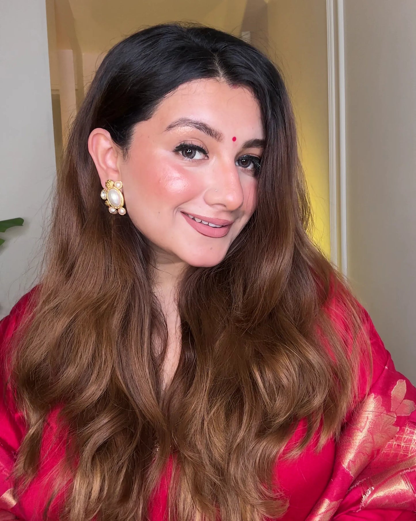 Ayesha Pearl Earrings – 18K Gold Plated
