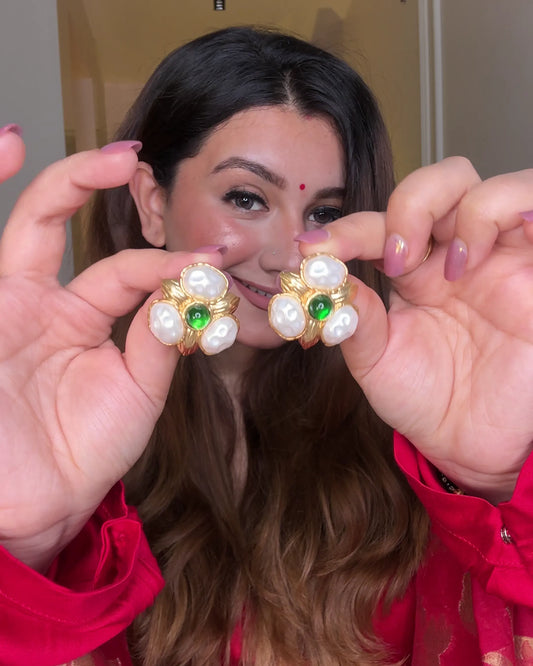 Kamini Blossom Earrings – 18K Gold Plated