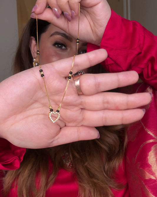 Eternal Heart Mangalsutra – 18K Gold Plated