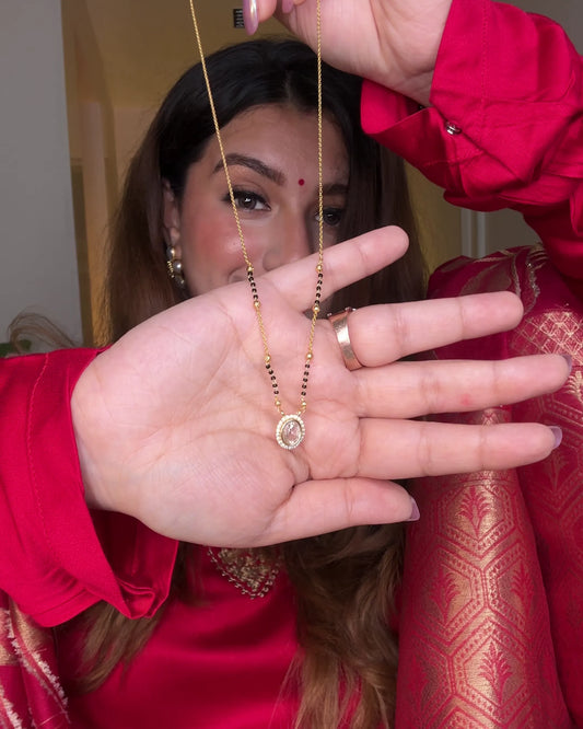 Radiant Oval Mangalsutra – 18K Gold Plated