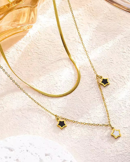 Stellar Charm Layered Necklace – 18K Gold Plated