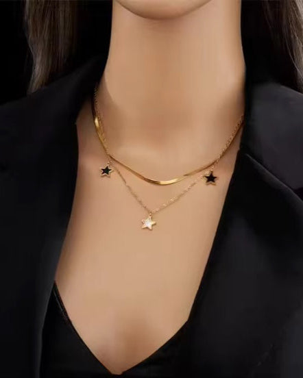 Stellar Charm Layered Necklace – 18K Gold Plated