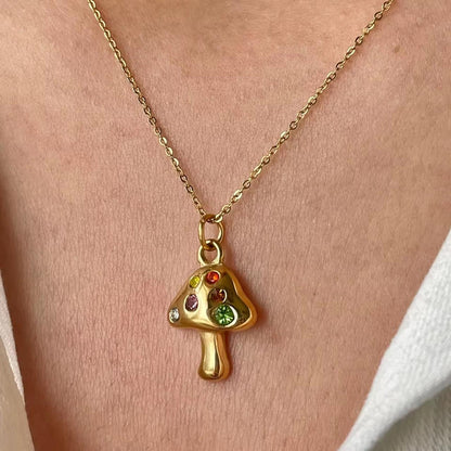 Mystic Mushroom Necklace – 18K Gold Plated