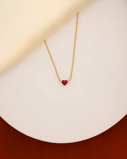 Scarlet Heart Necklace – 18K Gold Plated