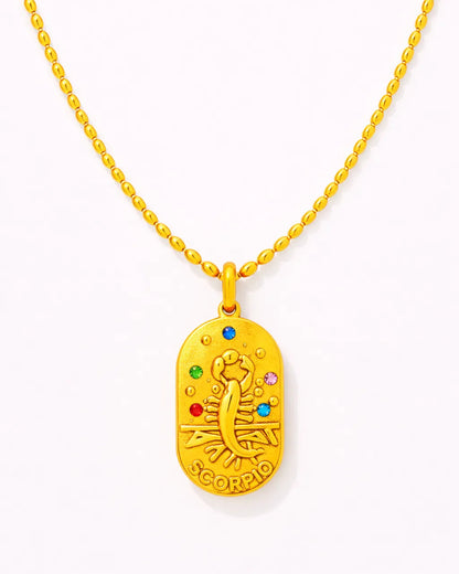 Scorpio Zodiac Pendant Necklace - 18K Gold Plated