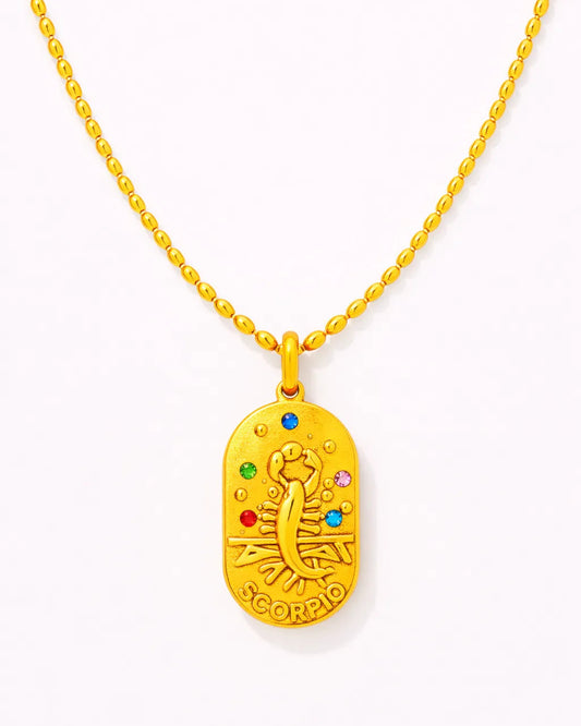 Scorpio Zodiac Pendant Necklace - 18K Gold Plated