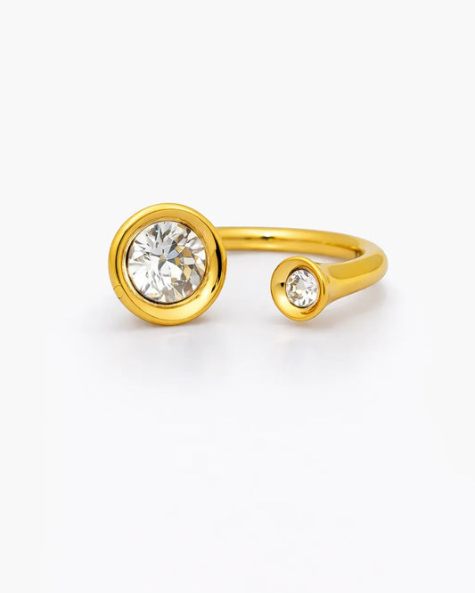 Twilight Duo Adjustable Ring – 18K Gold Plated