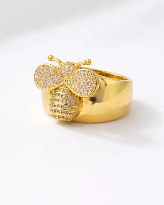 Queen Bee Statement Ring Adjustable – 18K Gold Plated