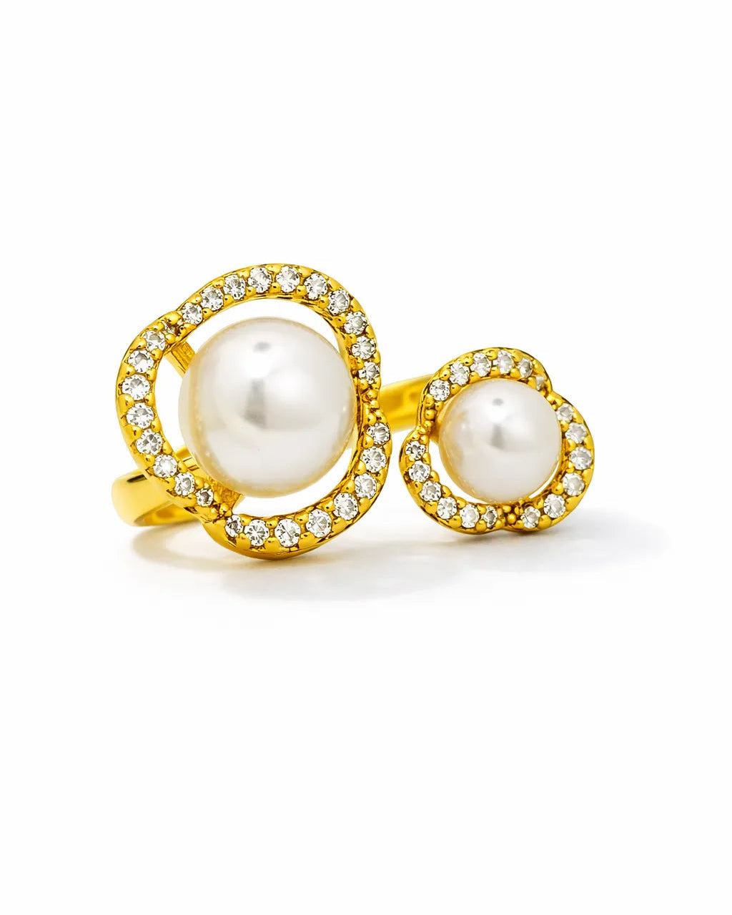 Pearl Elegance Adjustable Ring – 18K Gold Plated