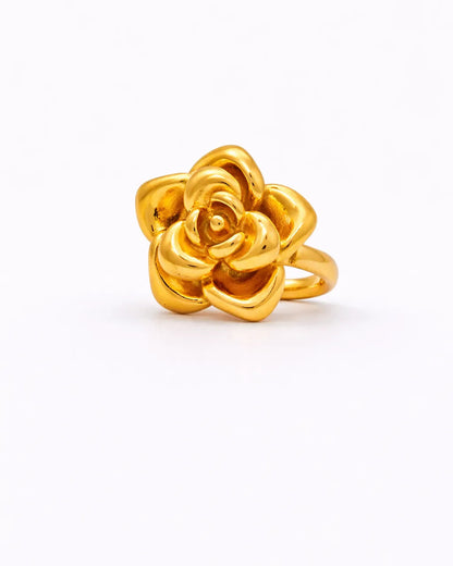 Rosa Bloom Adjustable Ring – 18K Gold Plated