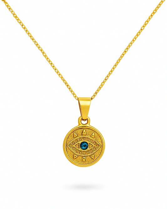 Evil Eye Medallion – 18K Gold Plated