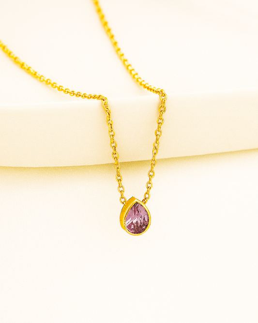 Rosé Drop Necklace - 18K Gold Plated