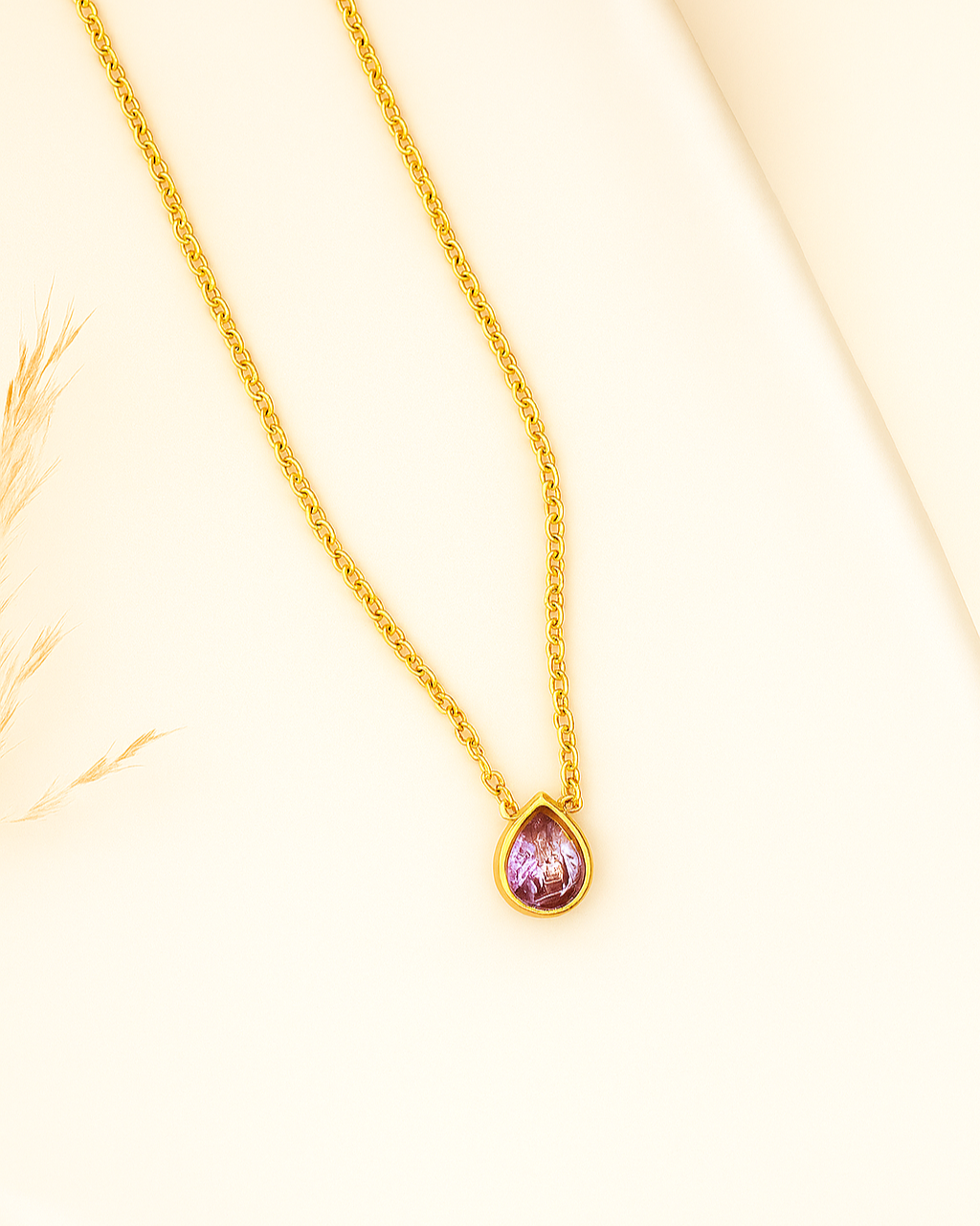 Rosé Drop Necklace - 18K Gold Plated