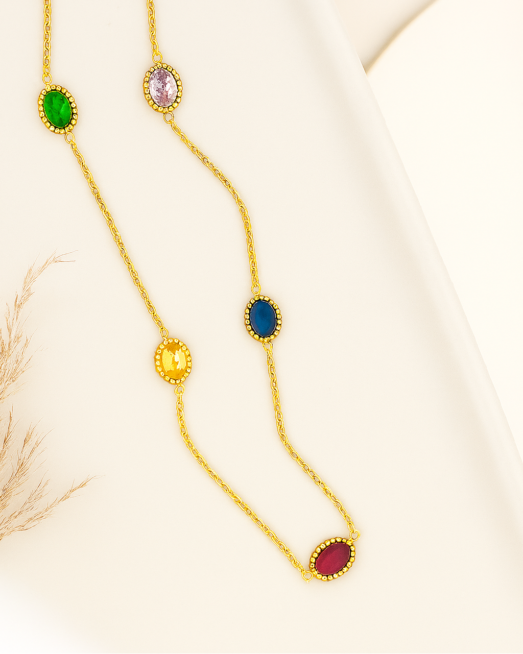 Gem Play Necklace - 18K Gold Plated