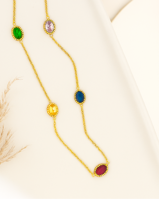 Gem Play Necklace - 18K Gold Plated