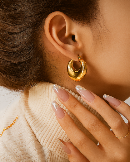 Dune Hoops - 18K Gold Plated
