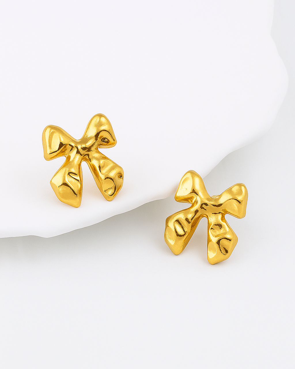 Molten Bow Earrings – 18K Gold Plated