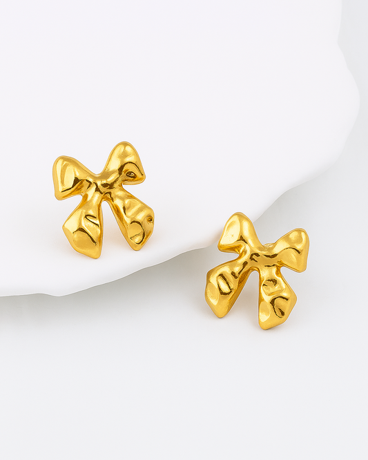 Molten Bow Earrings – 18K Gold Plated