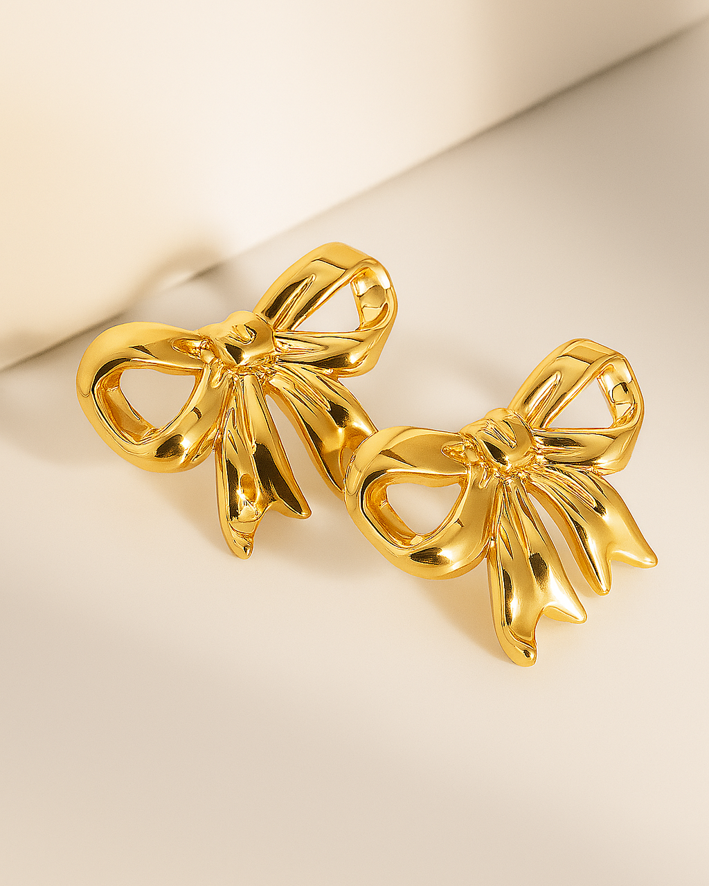 Silken Bow Earrings - 18K Gold Plated