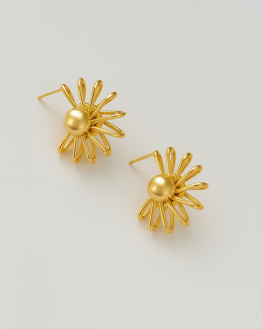 Sunbeam Stud Earrings – 18K Gold Plated
