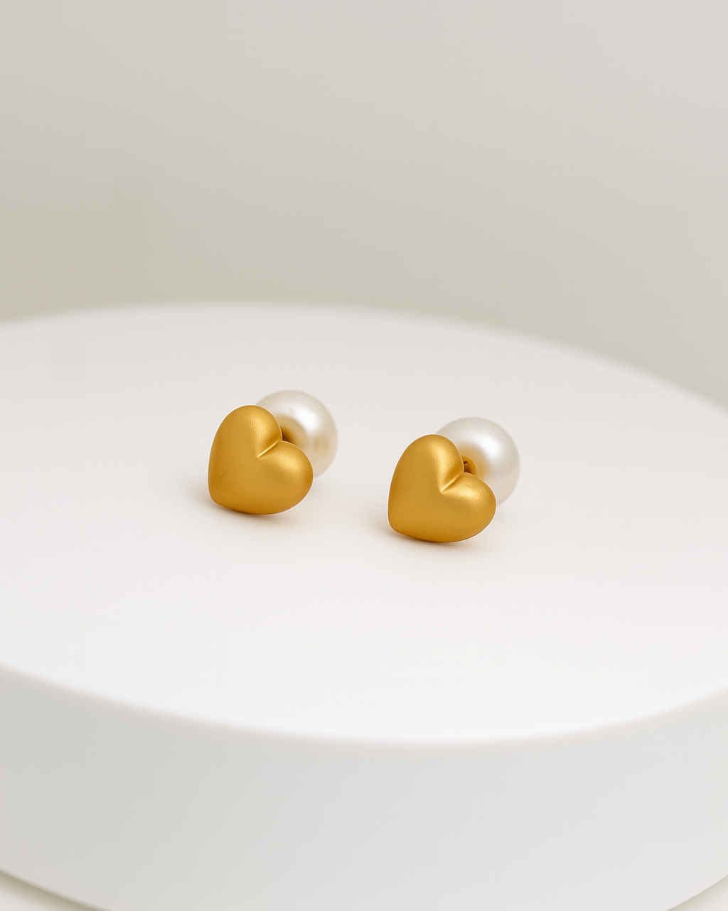 Heart & Pearl Duo – 18K Gold Plated