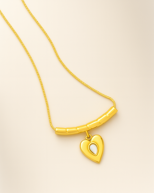 Halo Heart Necklace - 18K Gold Plated