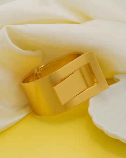 Modern Buckle Cuff - 18K Gold Plated