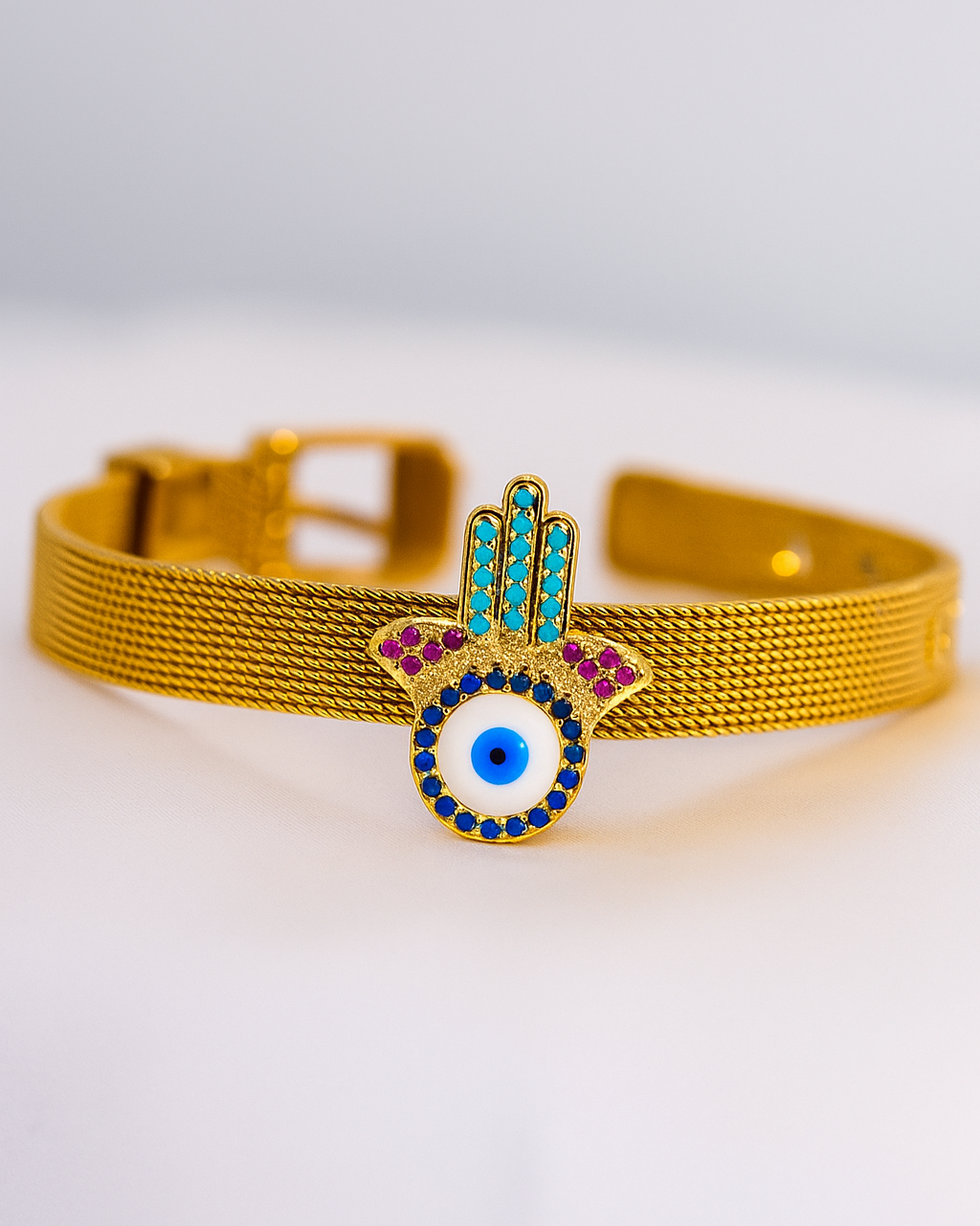 Hamsa Hand Belt Bracelet - 18K Gold Plated