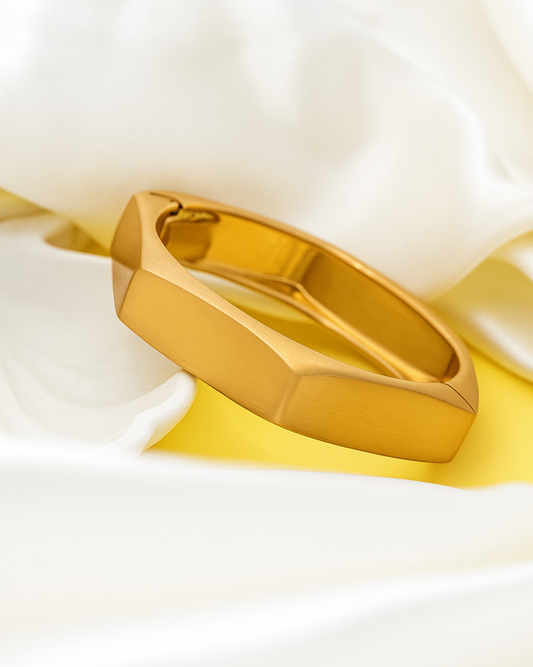 Bold Hex Cuff – 18K Gold Plated