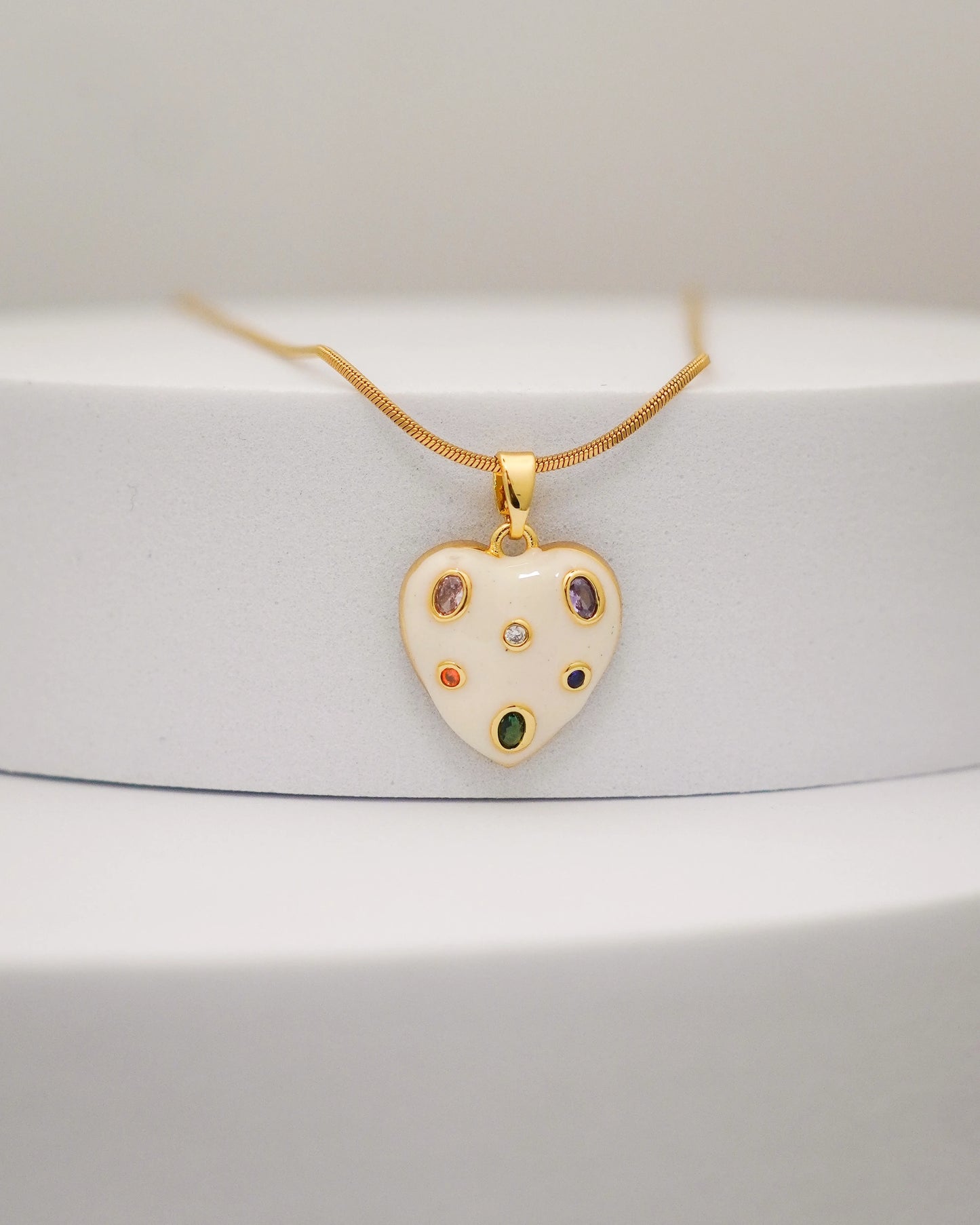 Confetti Heart Necklace – 18K Gold Plated
