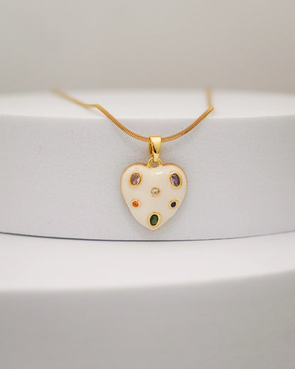 Confetti Heart Necklace – 18K Gold Plated