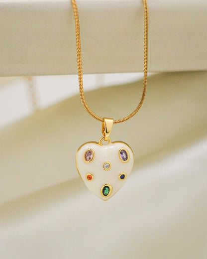 Confetti Heart Necklace – 18K Gold Plated